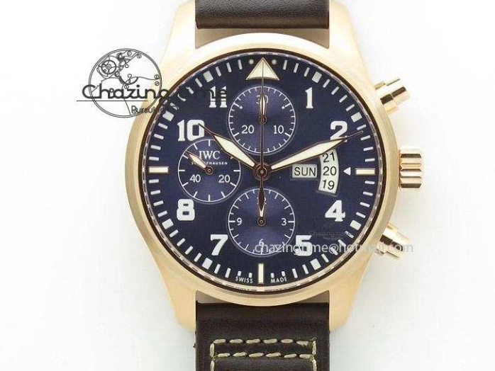 MIROTIME 1220 HighQuality Pilot Chrono 377714 “Le Petit Prince” ZF Best Edition Blue Dial On Brown Leather Strap A 7309